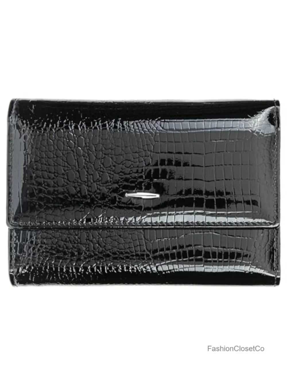 Oil-waxed Genuine Leather Crocodile Embossed Bi-fold Wallet with Magnetic